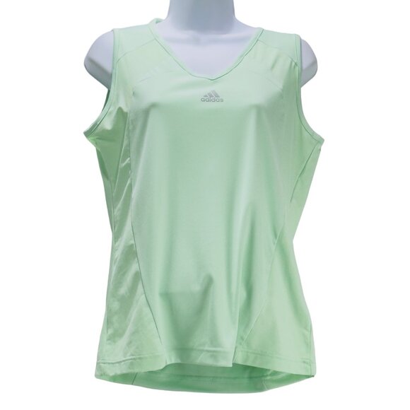 ADIDAS Women's Performance Tee Mint Sleeveless V-Neck Moisture Wicking Size M - Picture 6 of 6